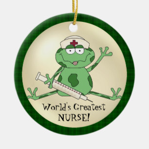Rond En Céramique Le plus grand ornement de grenouille de