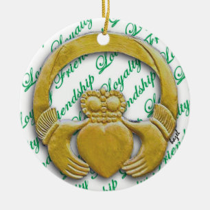 Rond En Céramique L'Irlande Claddagh, ornement irlandais de Noël