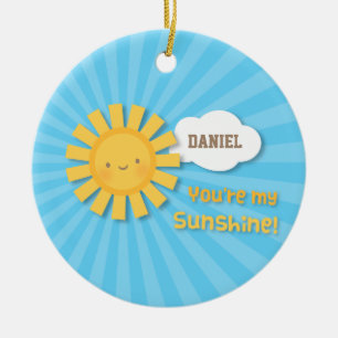 Rond En Céramique Mignon petit Vous êtes mon soleil Ornement