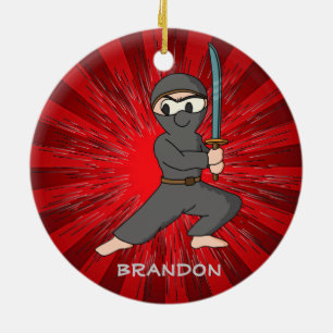Rond En Céramique Ninja Boy Design Ornement