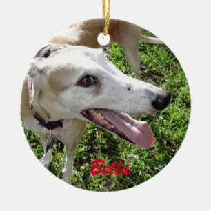 Rond En Céramique Notre ornement de chien animal de compagnie