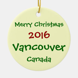 ROND EN CÉRAMIQUE NOUVEL ORNEMENT 2016 DE JOYEUX NOËL DE VANCOUVER