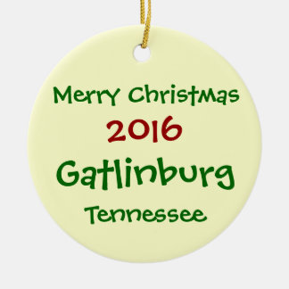 Rond En Céramique ORNEMENT 2016 de JOYEUX NOËL de Gatlinburg