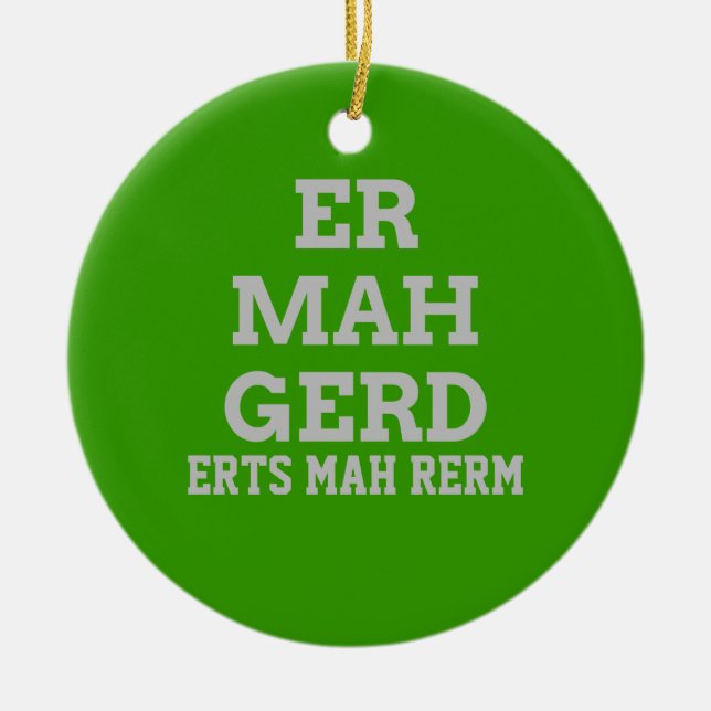 Rond En Céramique Ornement Affichette de porte Grey Ermahgerd (Devant)