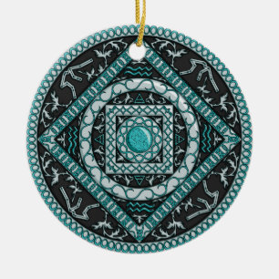 Rond En Céramique Ornement Aquarius Mandala