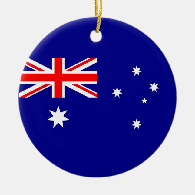Rond En Céramique Ornement avec drapeau d'Australie (Devant)