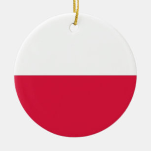 Rond En Céramique Ornement avec drapeau de la Pologne