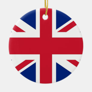 Rond En Céramique Ornement avec drapeau du Royaume-Uni