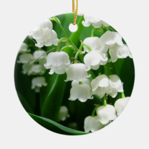 Rond En Céramique Ornement blanc du muguet