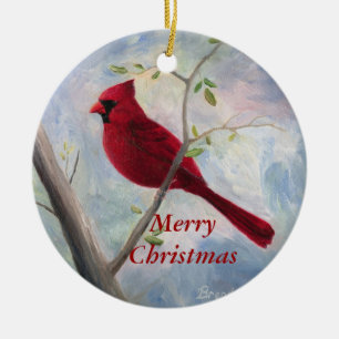 Rond En Céramique Ornement cardinal de Noël