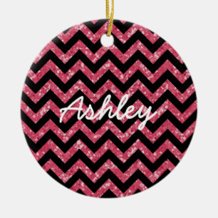 Rond En Céramique Ornement Chevron Parties scintillant Look