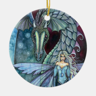Rond En Céramique Ornement Crystal Dragon par Molly Harrison