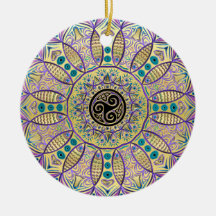Ornement d'arbre de Noël de mandala de Triskele de