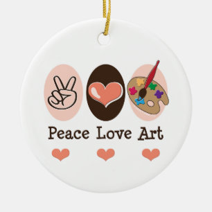 Rond En Céramique Ornement d'art d'amour de paix