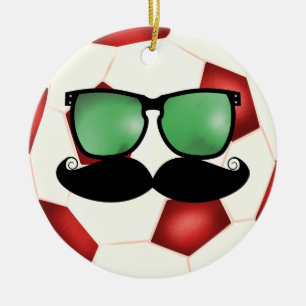 Rond En Céramique Ornement de ballon de football de moustache