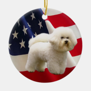 Rond En Céramique Ornement de Bichon Frise