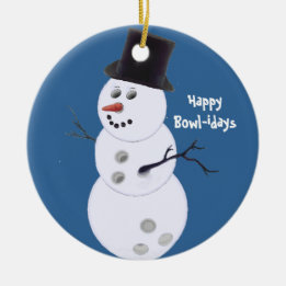 Rond En Céramique Ornement de cadeaux de Noël de lanceurs de bowling