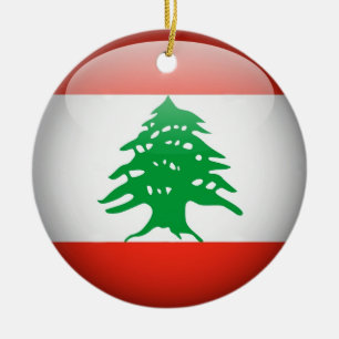 Rond En Céramique Ornement de cercle de drapeau du Liban