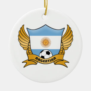 Rond En Céramique Ornement de cercle du football de l'Argentine