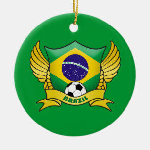 Rond En Céramique Ornement de cercle du football du Brésil