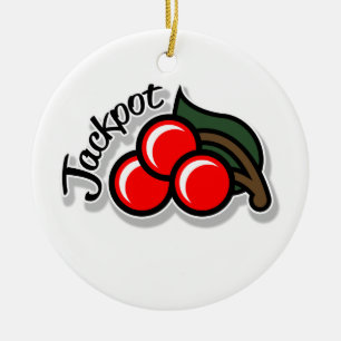 Rond En Céramique Ornement de cerises de gros lot (lumière)