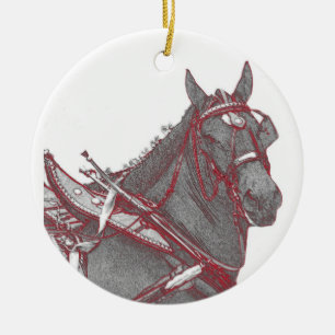 Rond En Céramique Ornement de cheval de Percheron
