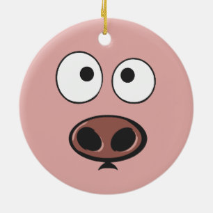 Rond En Céramique Ornement de cochon mou