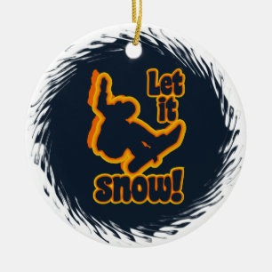 Rond En Céramique Ornement de coutume de snowboarding