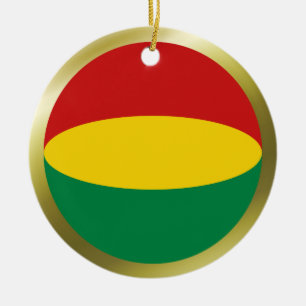 Rond En Céramique Ornement de drapeau de Bolivie