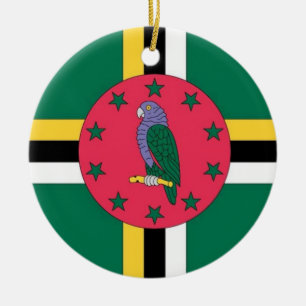 Rond En Céramique Ornement de drapeau de la Dominique