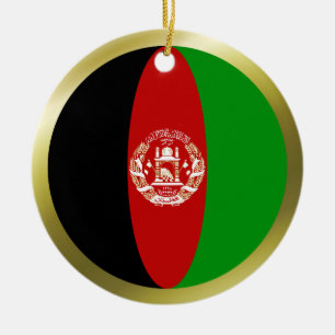 Rond En Céramique Ornement de drapeau de l'Afghanistan
