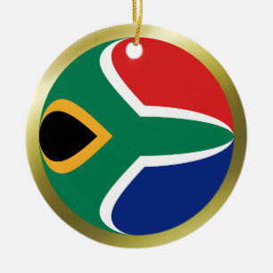 Rond En Céramique Ornement de drapeau de l'Afrique du Sud