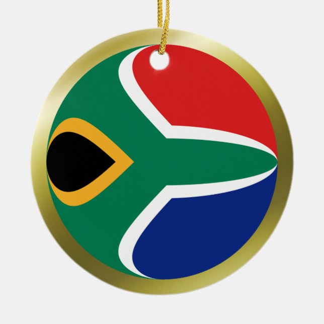 Rond En Céramique Ornement de drapeau de l'Afrique du Sud (Devant)