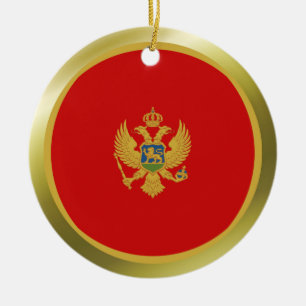 Rond En Céramique Ornement de drapeau de Monténégro