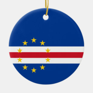 Rond En Céramique Ornement de drapeau du Cap Vert