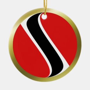 Rond En Céramique Ornement de drapeau du Trinidad-et-Tobago