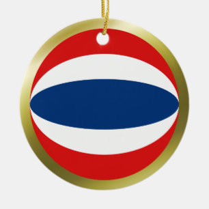 Rond En Céramique Ornement de drapeau thaïlandais