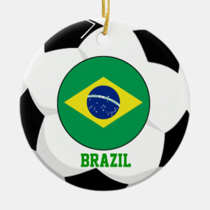 Rond En Céramique Ornement de fan de foot du Brésil champion de