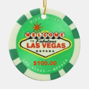 Rond En Céramique Ornement de flambeur de Las Vegas