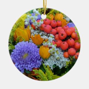 Rond En Céramique Ornement de fleurs