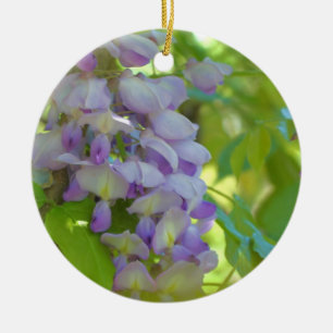 Rond En Céramique Ornement de fleurs de glycine pourpre