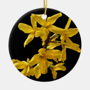 Rond En Céramique Ornement de forsythia