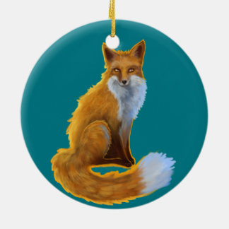 Rond En Céramique Ornement de Fox de région boisée