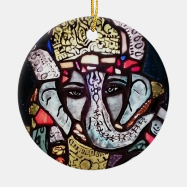 Rond En Céramique Ornement de Ganesh (Devant)