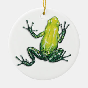 Rond En Céramique Ornement de grenouille de dard de poison