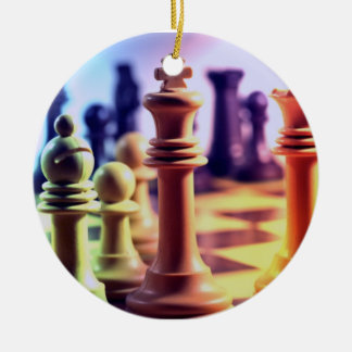Rond En Céramique Ornement de jeu d'échecs