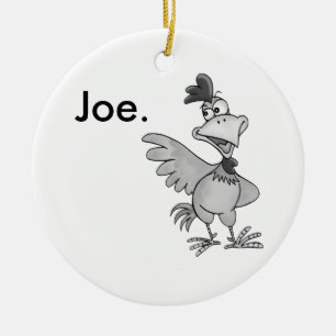 Rond En Céramique Ornement de Joe de poulet