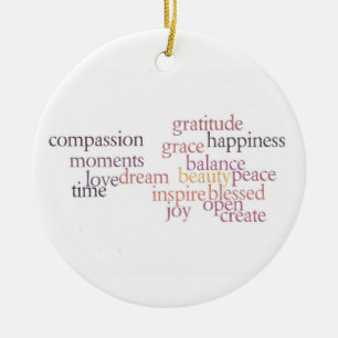 Rond En Céramique Ornement de joie et de gratitude