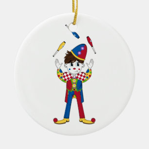 Rond En Céramique Ornement de jonglerie de clown de cirque