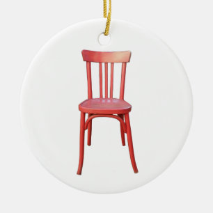 Rond En Céramique Ornement de la chaise rouge